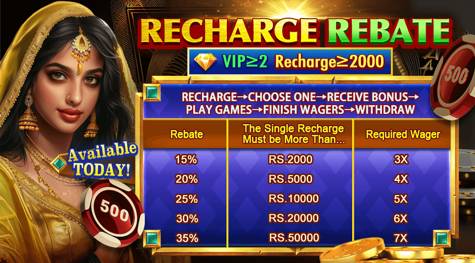 Recharge Rebate on 3 Patti Bounty